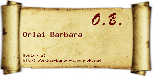 Orlai Barbara névjegykártya